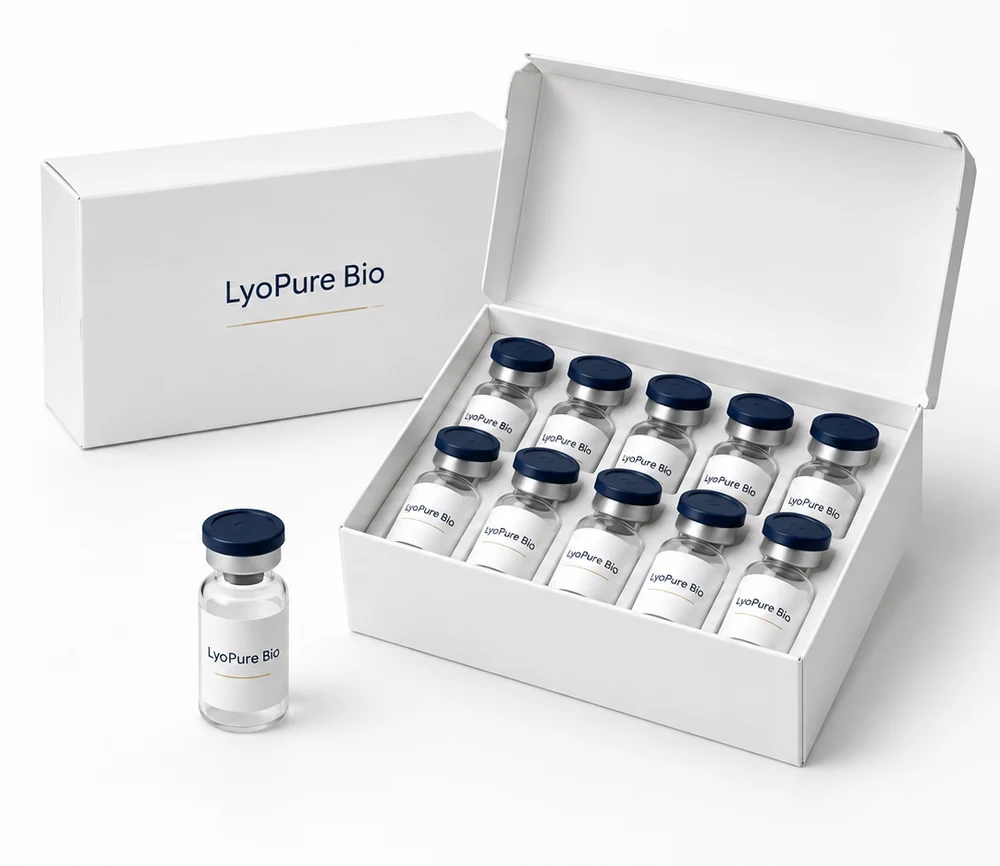 Ten-vial box packaging concept for LyoPure Bio