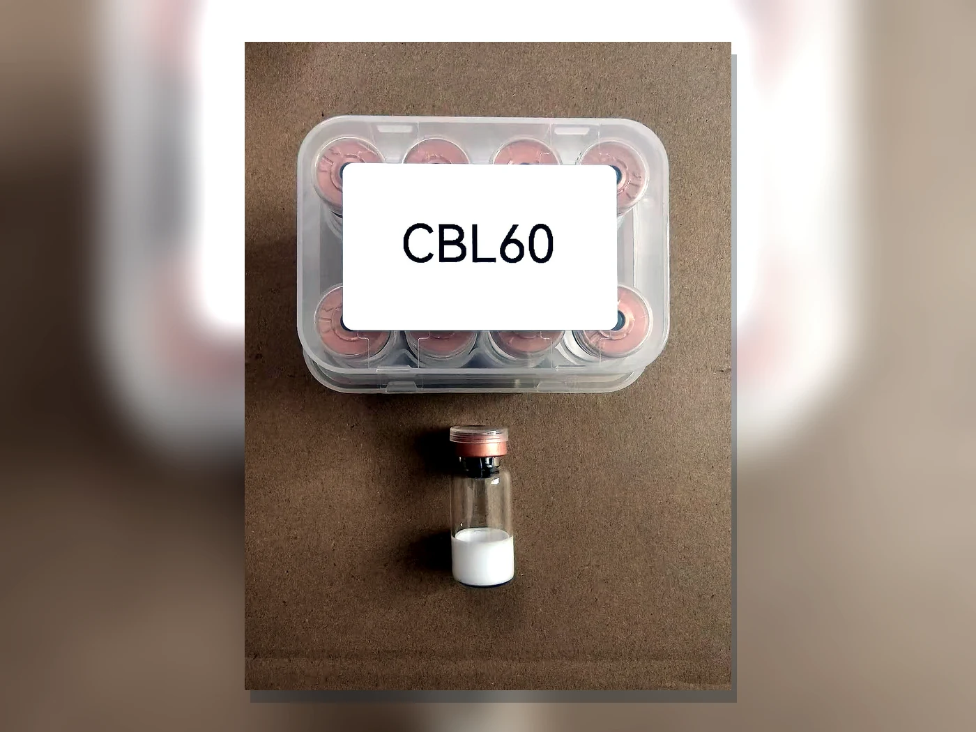 Real CBL60 tray and vial packaging reference